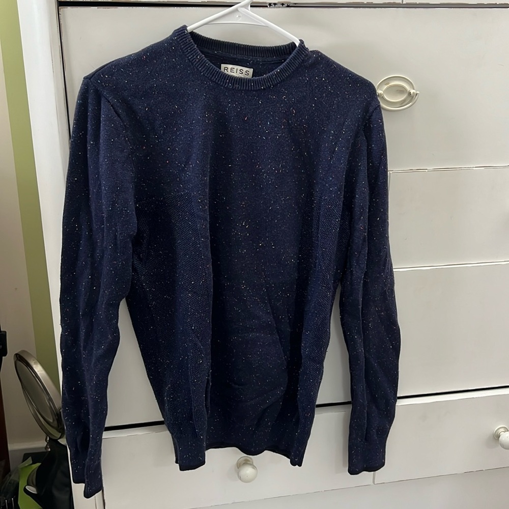 Reiss navy (multicolored speckled) crewneck sweater